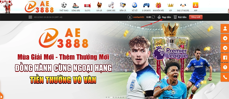 các bước Hướng dẫn chi tiết cách nạp tiền AE3888 qua từng hình thức