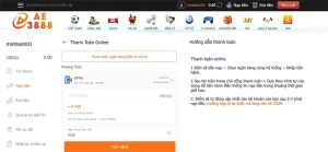 những lưu ý khi nạp tiền AE3888