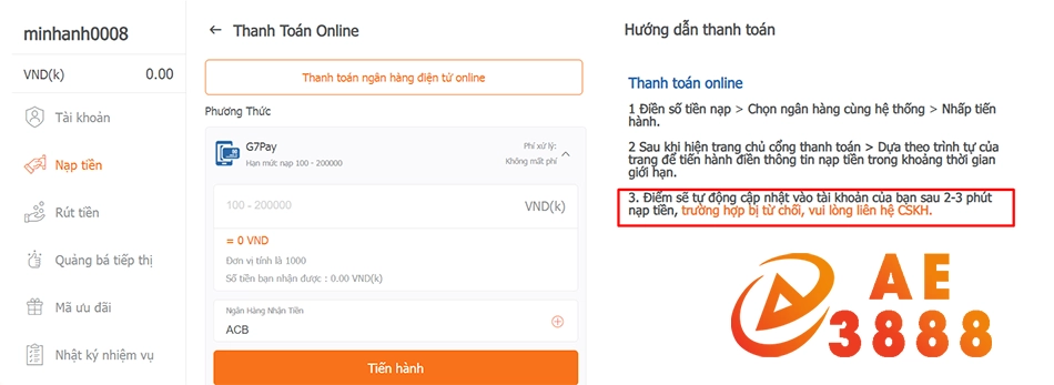 CÁCH AE3888 XỬ LÍ GIAO DỊCH NHANH NHẸN